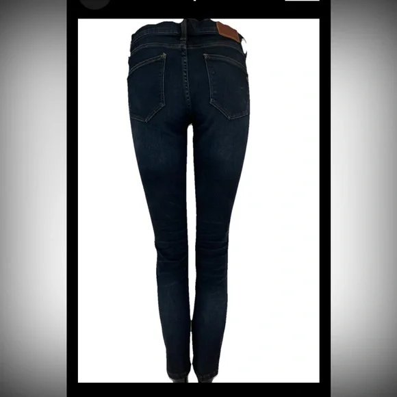 MADEWELL skinny skinny CROP dark BLUE denim JEANS w/stretch VERY NICE! - Picture 4 of 13